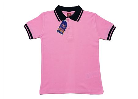 TOZ PEMBE KISA KOL LAKOS YAKA TİŞÖRT