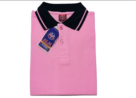 TOZ PEMBE KISA KOL LAKOS YAKA TİŞÖRT