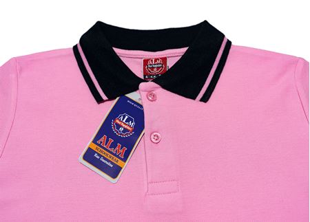 TOZ PEMBE KISA KOL LAKOS YAKA TİŞÖRT