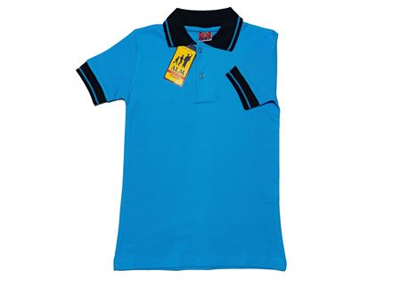 MAVİ KISA KOL LAKOS YAKA TİŞÖRT