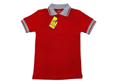 KIRMIZI KISA KOL LAKOS YAKA TİŞÖRT