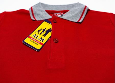 KIRMIZI KISA KOL LAKOS YAKA TİŞÖRT