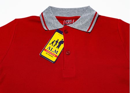 KIRMIZI KISA KOL LAKOS YAKA TİŞÖRT