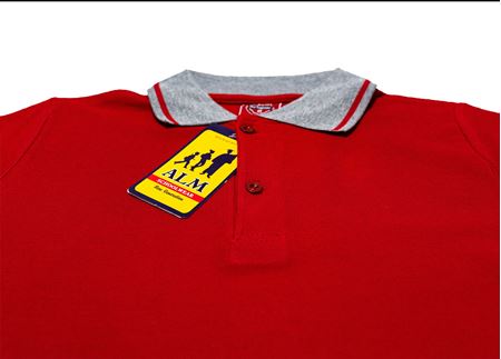 KIRMIZI KISA KOL LAKOS YAKA TİŞÖRT