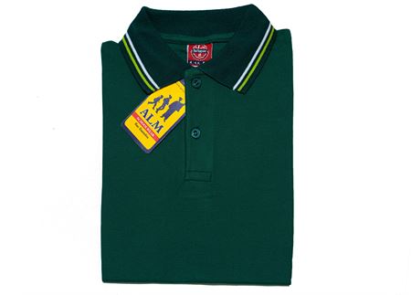 KOYU YEŞİL KISA KOL LAKOS YAKA TİŞÖRT