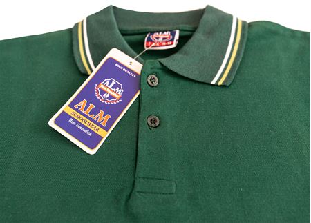 KOYU YEŞİL KISA KOL LAKOS YAKA TİŞÖRT