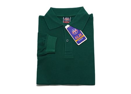 KOYU YEŞİL UZUN KOL LAKOS YAKA TİŞÖRT