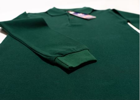 KOYU YEŞİL UZUN KOL LAKOS YAKA TİŞÖRT