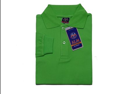 FISTIK YEŞİLİ UZUN KOL LAKOS YAKA TİŞÖRT