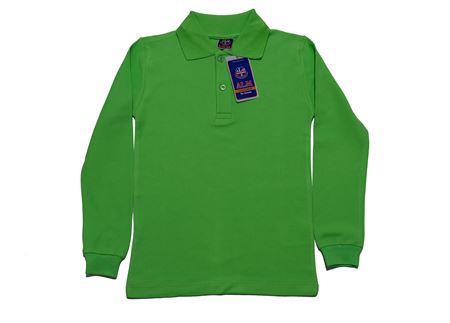 FISTIK YEŞİLİ UZUN KOL LAKOS YAKA TİŞÖRT