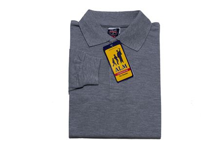 GRİ UZUN KOL LAKOS YAKA TİŞÖRT