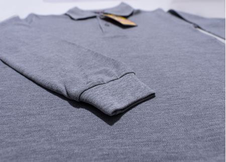 GRİ UZUN KOL LAKOS YAKA TİŞÖRT