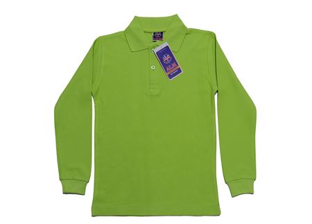 FISTIK YEŞİLİ UZUN KOL LAKOS YAKA TİŞÖRT