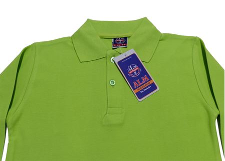 FISTIK YEŞİLİ UZUN KOL LAKOS YAKA TİŞÖRT