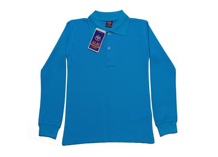 AÇIK MAVİ UZUN KOL LAKOS YAKA TİŞÖRT