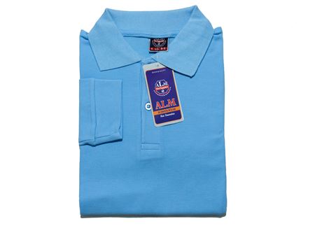 BUZ MAVİSİ UZUN KOL LAKOS YAKA TİŞÖRT