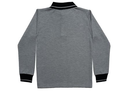 GRİ UZUN KOL LAKOS YAKA TİŞÖRT