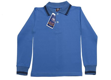 MAVİ UZUN KOL LAKOS YAKA TİŞÖRT