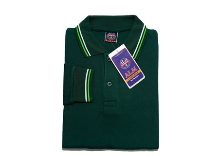 KOYU YEŞİL UZUN KOL LAKOS YAKA TİŞÖRT