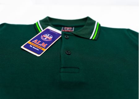 KOYU YEŞİL UZUN KOL LAKOS YAKA TİŞÖRT