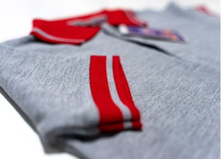 GRİ KISA KOL LAKOS YAKA TİŞÖRT