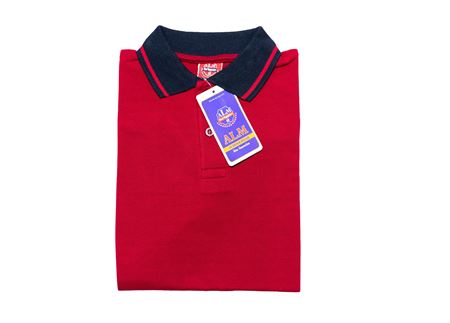 KIRMIZI KISA KOL LAKOS YAKA TİŞÖRT