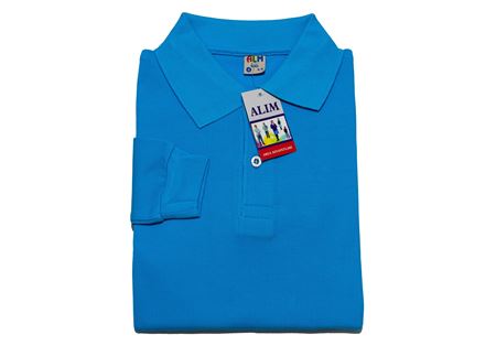 BUZ MAVİSİ UZUN KOL LAKOS YAKA TİŞÖRT