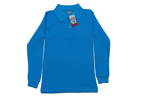 BUZ MAVİSİ UZUN KOL LAKOS YAKA TİŞÖRT