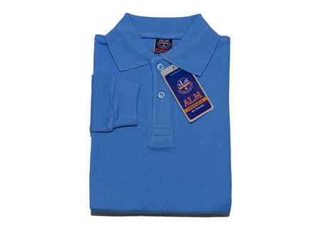 MAVİ UZUN KOL LAKOS YAKA TİŞÖRT