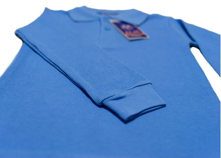 MAVİ UZUN KOL LAKOS YAKA TİŞÖRT