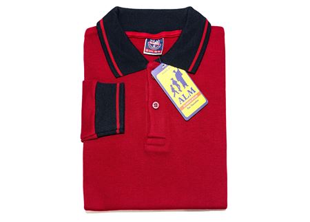 KIRMIZI UZUN KOL LAKOS YAKA TİŞÖRT