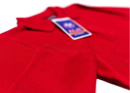 DÜZ KIRMIZI UZUN KOL LAKOS YAKA TİŞÖRT