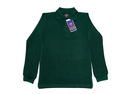 KOYU YEŞİL UZUN KOL LAKOS YAKA TİŞÖRT