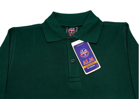 KOYU YEŞİL UZUN KOL LAKOS YAKA TİŞÖRT