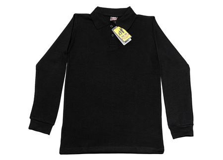 SİYAH UZUN KOL POLO YAKA TİŞÖRT