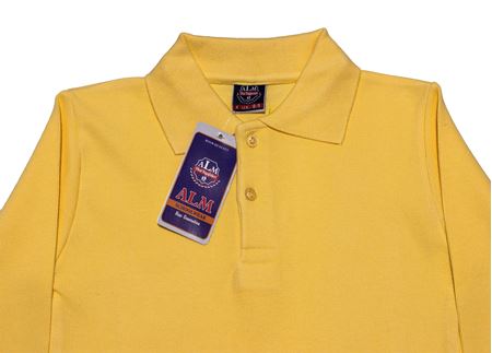 DÜZ SARI UZUN KOL LAKOS YAKA TİŞÖRT