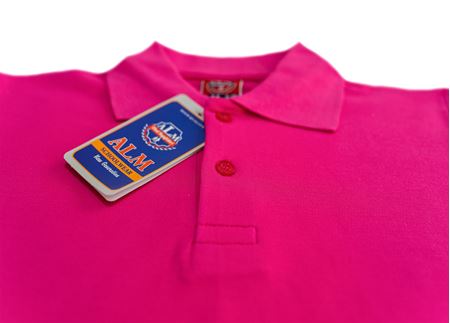 KISA KOL ŞEKER PEMBESİ POLO YAKA