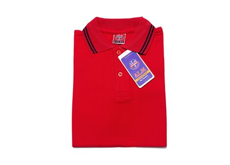 KIRMIZI KISA KOL LAKOS YAKA TİŞÖRT