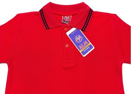 KIRMIZI KISA KOL LAKOS YAKA TİŞÖRT