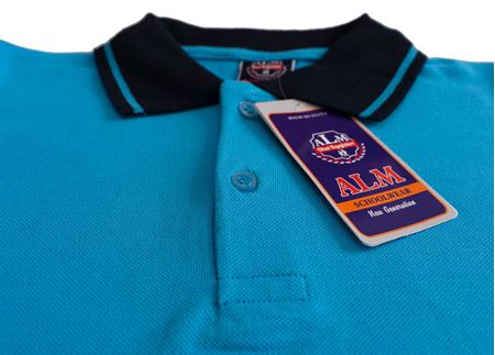 SİYAH ÇİZGİ YAKA MAVİ UZUN KOL LAKOS TİŞÖRT