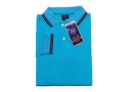 BUZ MAVİSİ UZUN KOL LAKOS YAKA TİŞÖRT