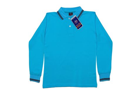 BUZ MAVİSİ UZUN KOL LAKOS YAKA TİŞÖRT