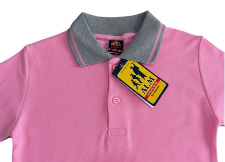 GRİ YAKA PEMBE UZUN KOL LAKOS TİŞÖRT