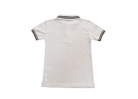 KISA KOL SİYAH ÇİZGİ YAKALI LAKOS TİŞÖRT BEYAZ