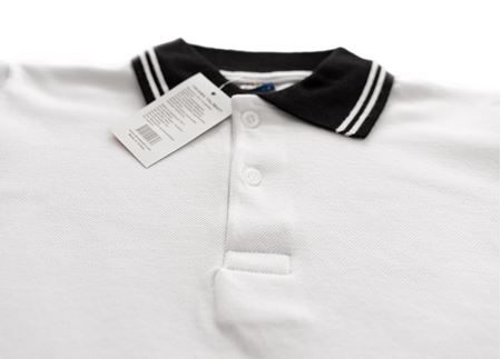 KISA KOL SİYAH YAKA POLO TİŞÖRT BEYAZ