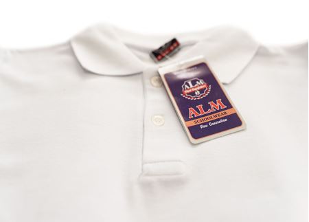 UZUN KOL DÜZ BEYAZ YAKA LAKOS TİŞÖRT BEYAZ