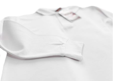 UZUN KOL DÜZ BEYAZ YAKA LAKOS TİŞÖRT BEYAZ